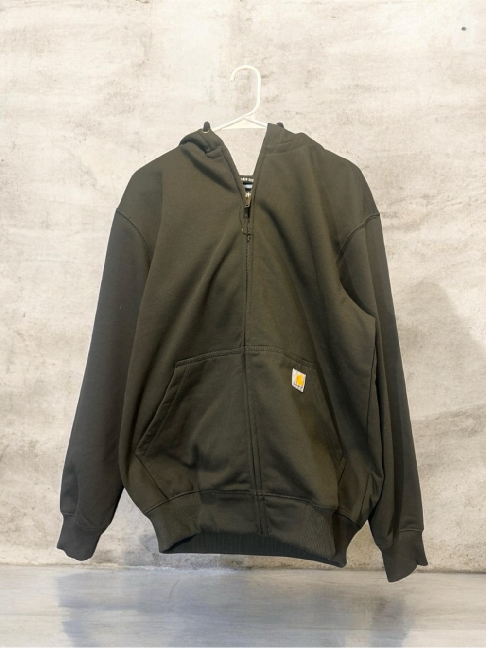 Carhartt Rain Defender Hoodie Men’s Medium Loose Fit Full Zip Olive Green Moss